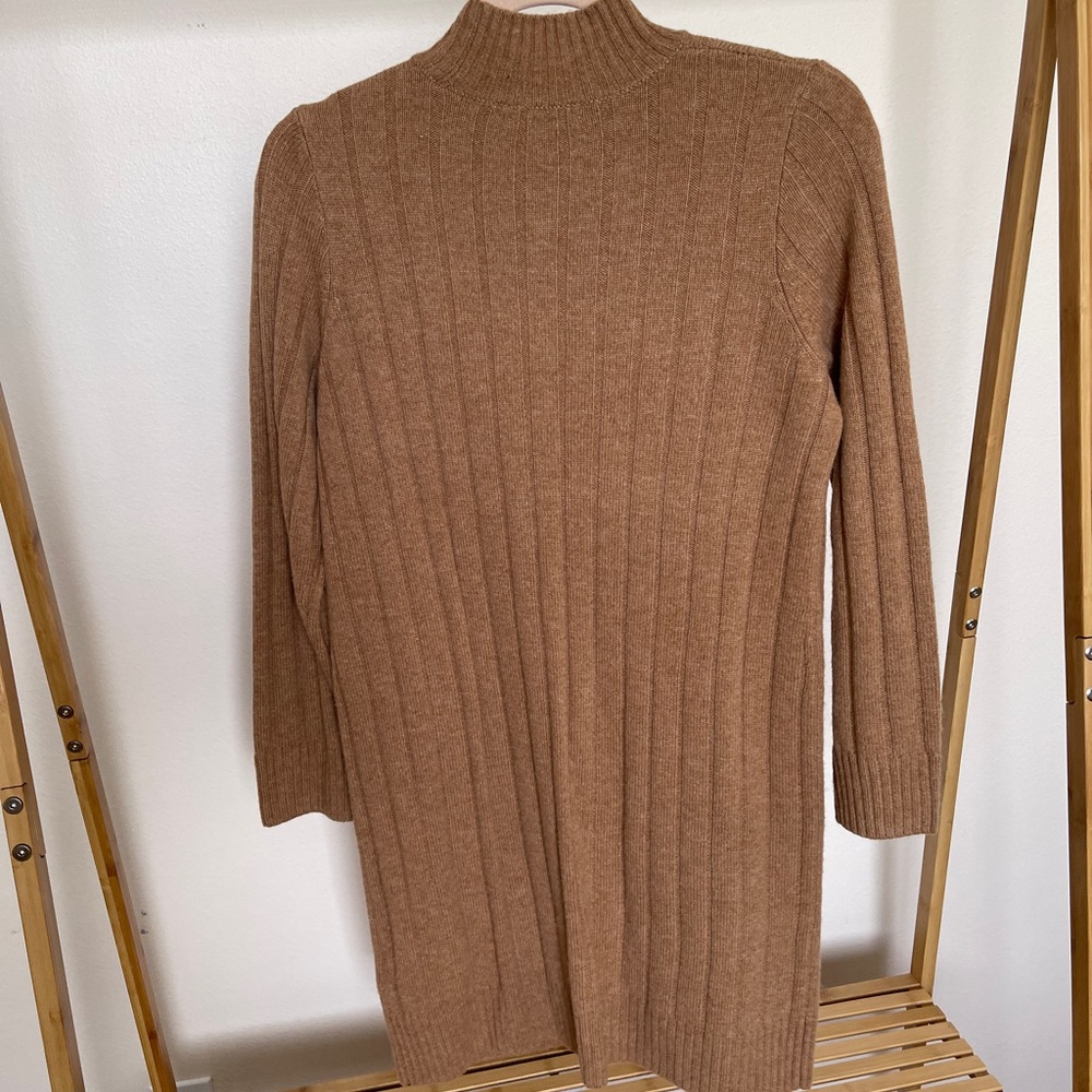 Madewell Ribbed Mini Sweater Dress in Caramel - Picture 3 of 3